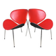 Set of red lounge chairs, Italy, 1990s