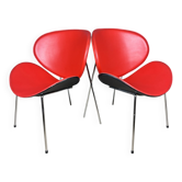 Ensemble de fauteuils lounge rouges, Italie, années 1990