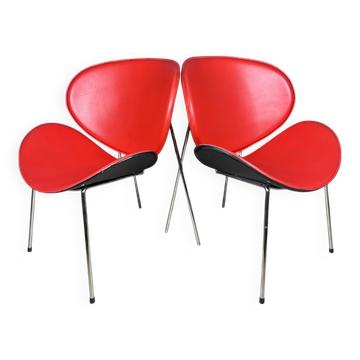 Ensemble de fauteuils lounge rouges, Italie, années 1990