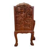 6 carved solid teak chairs