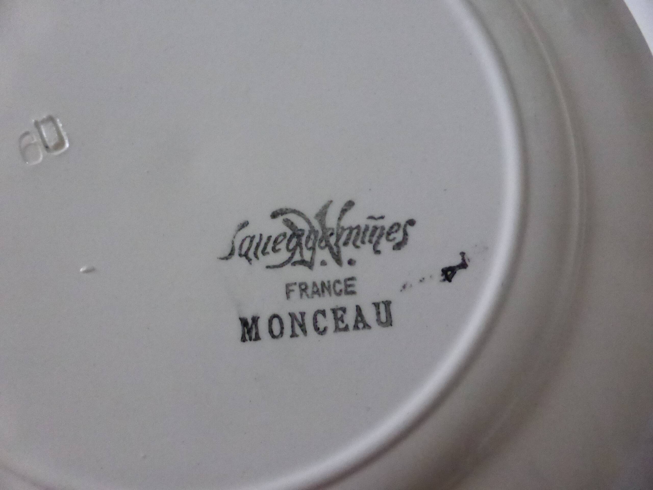 5 vintage dessert plates from Sarreguemines, Monceau model 231129.