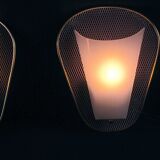 Pair of perspex brass wall sconces, france 1950's