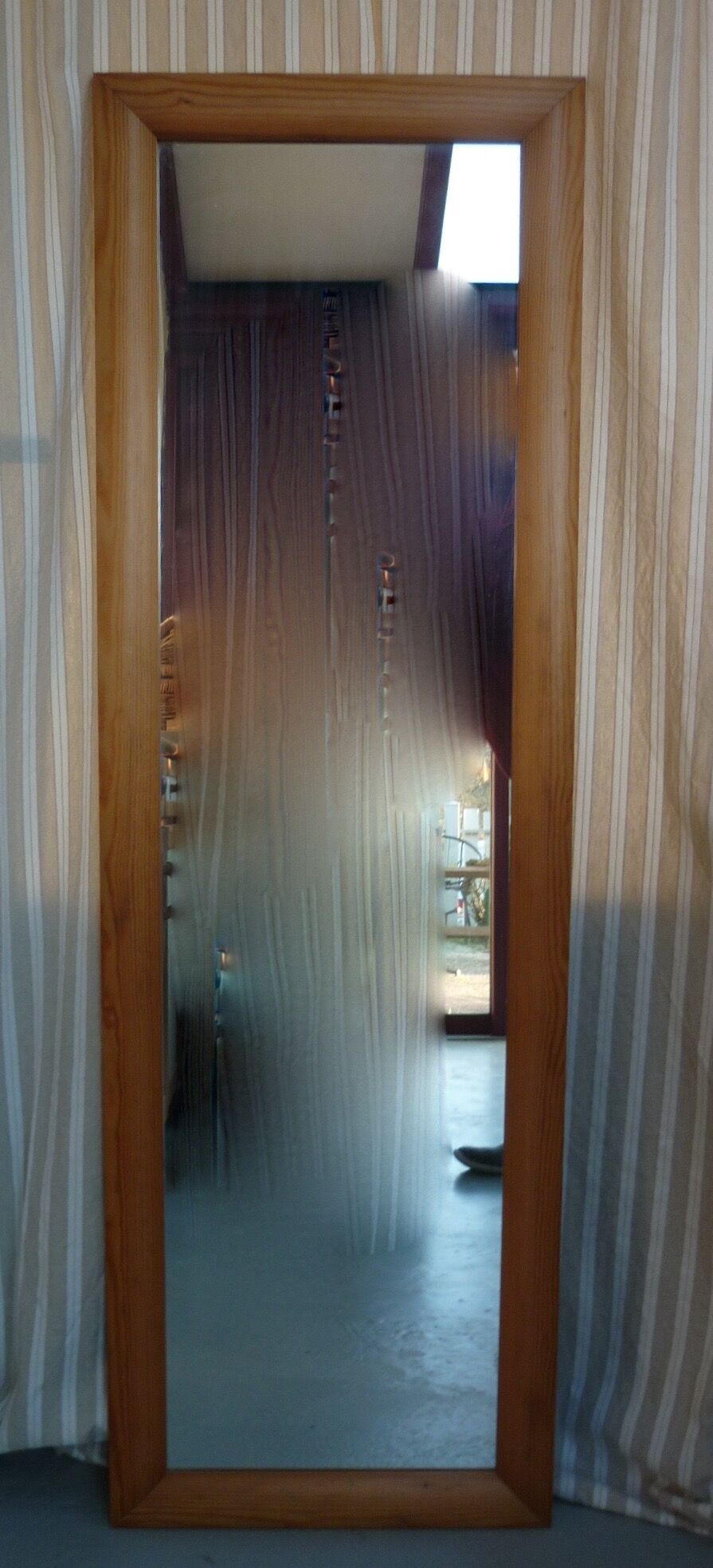 Mirror domed wooden frame 140X45, 80s