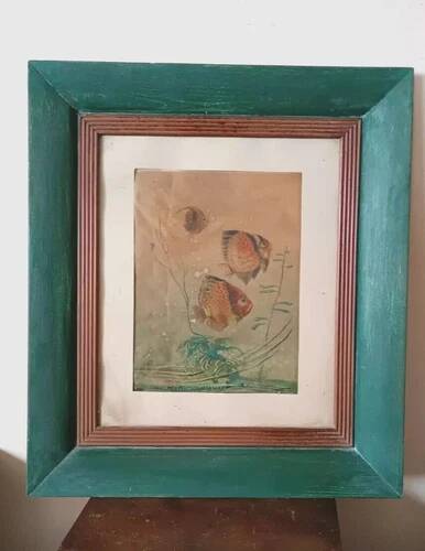 Mixed Technique - Fish - Silvio Polloni (Florence 1888-1972) Frame in Wood