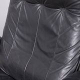 Fauteuil et repose-pieds en métal et cuir, Italie années 1970