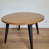 Round wooden coffee table