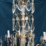 Chandelier, bronze, Louis XV style crystal
