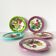 Lot de 5 assiettes en barbotine fleurs Vallauris 1950