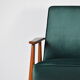 Vintage armchair "Fox" - designer H. Lis, 1970s, green bottle velvet