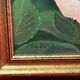 Oil on canvas, Kitsch - Roses lush greenery - Signed M. Louis
