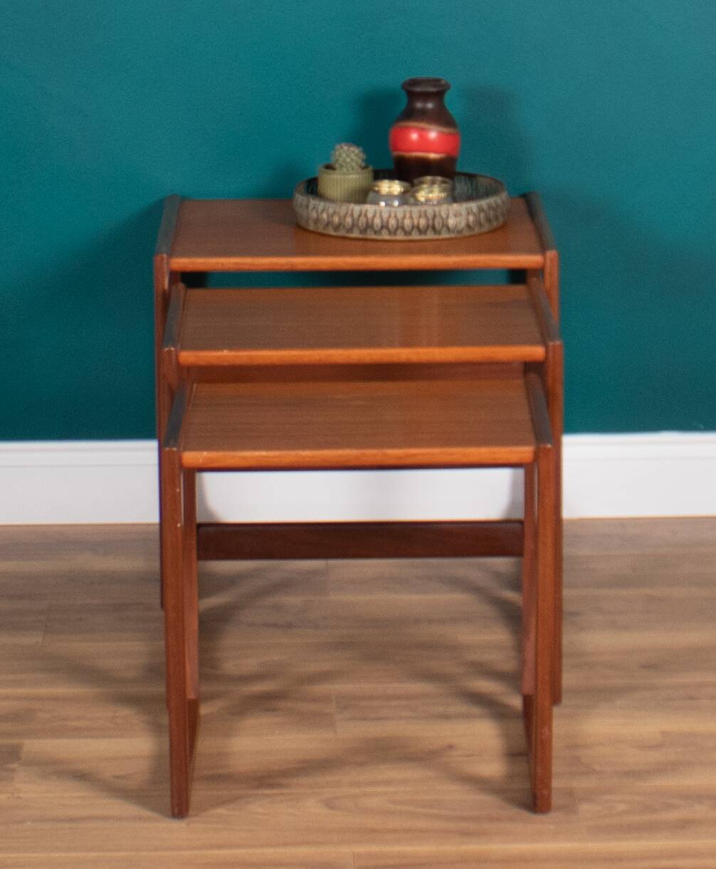 Retro teak 1960s g plan quadrille nest of coffee tables