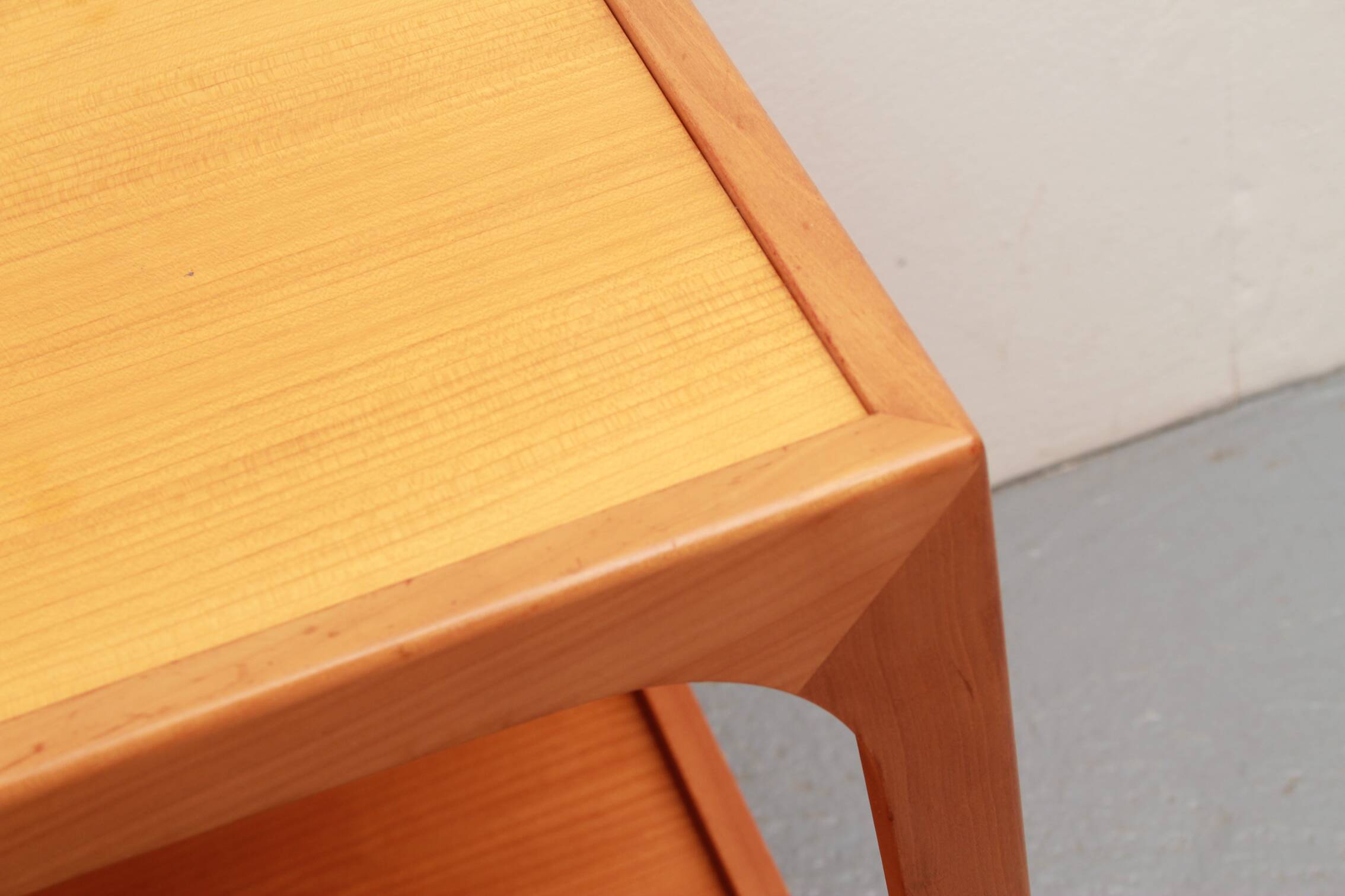1960s sidetable cube in cherrywood, Wilhelm Renz