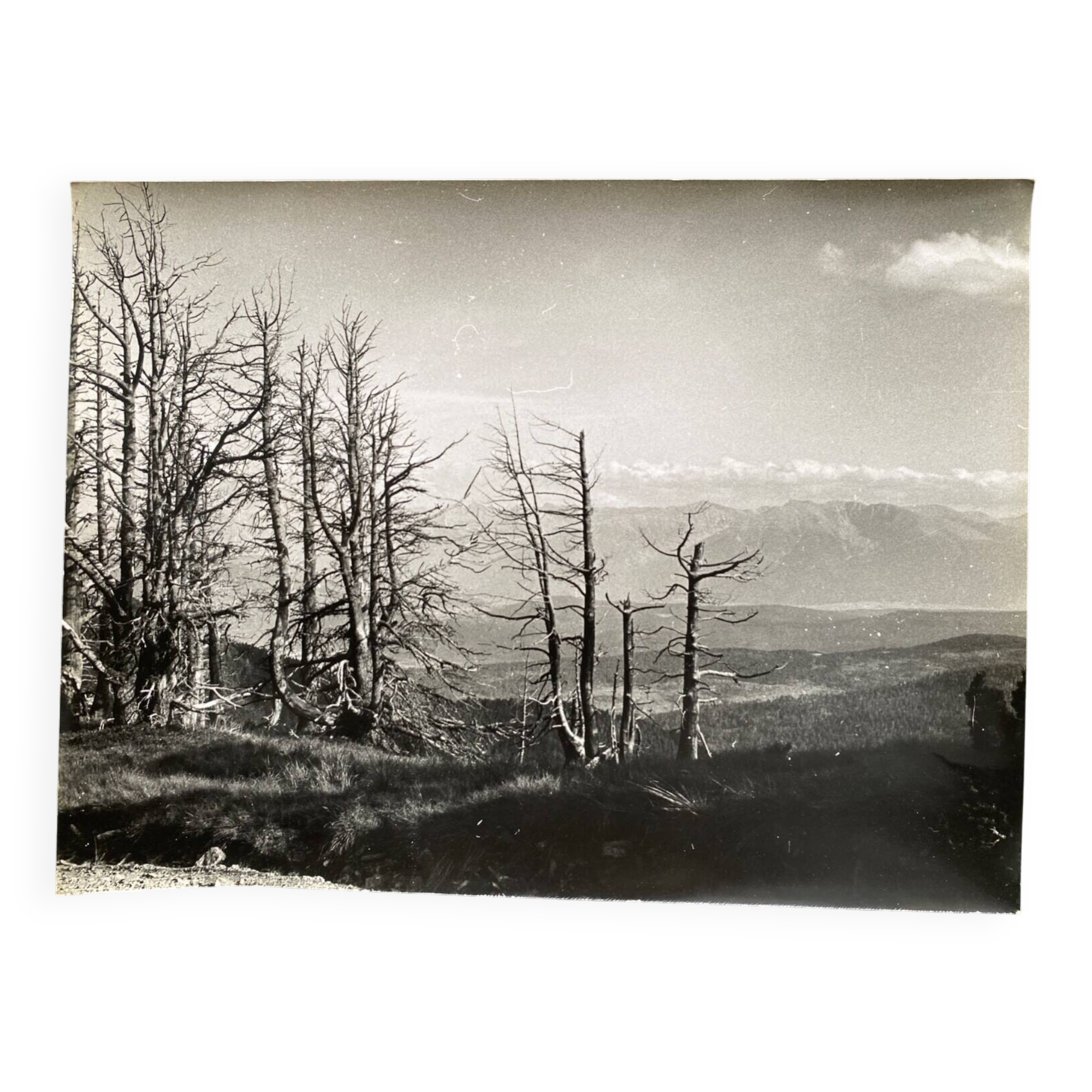 Silver gelatin photograph by Bernard Darot, mountain landscape, 20th century
