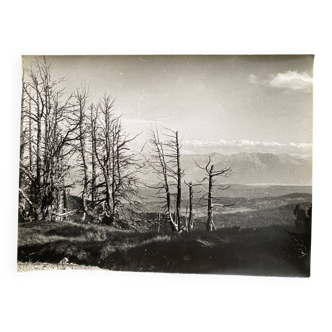 Silver gelatin photograph by Bernard Darot, mountain landscape, 20th century