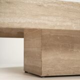 Vintage Italian coffee table in travertine, 1980s