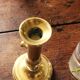 Brass torch candle holder push decor