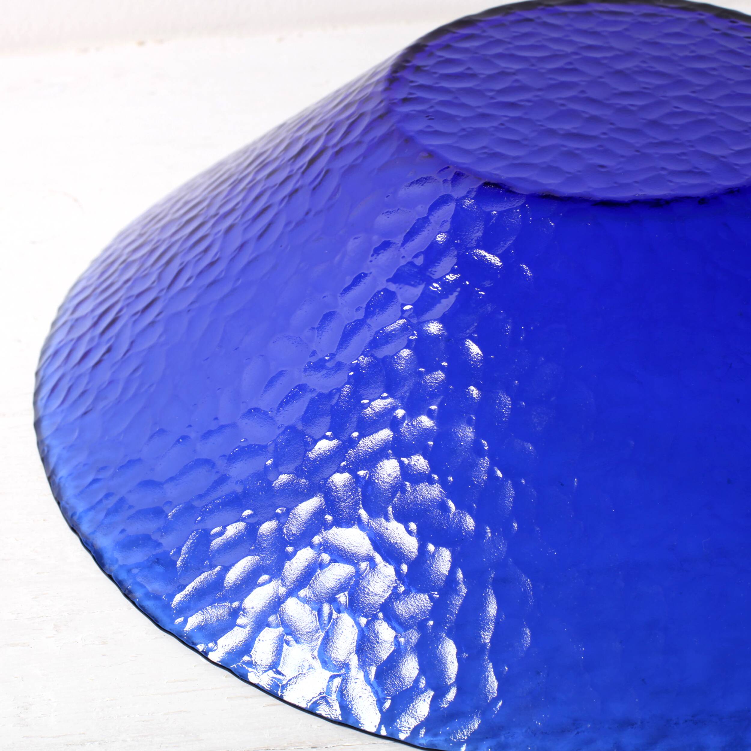 Mid-Century Cobalt Blue Glass Bowl: Large Arcoroc France Centerpiece