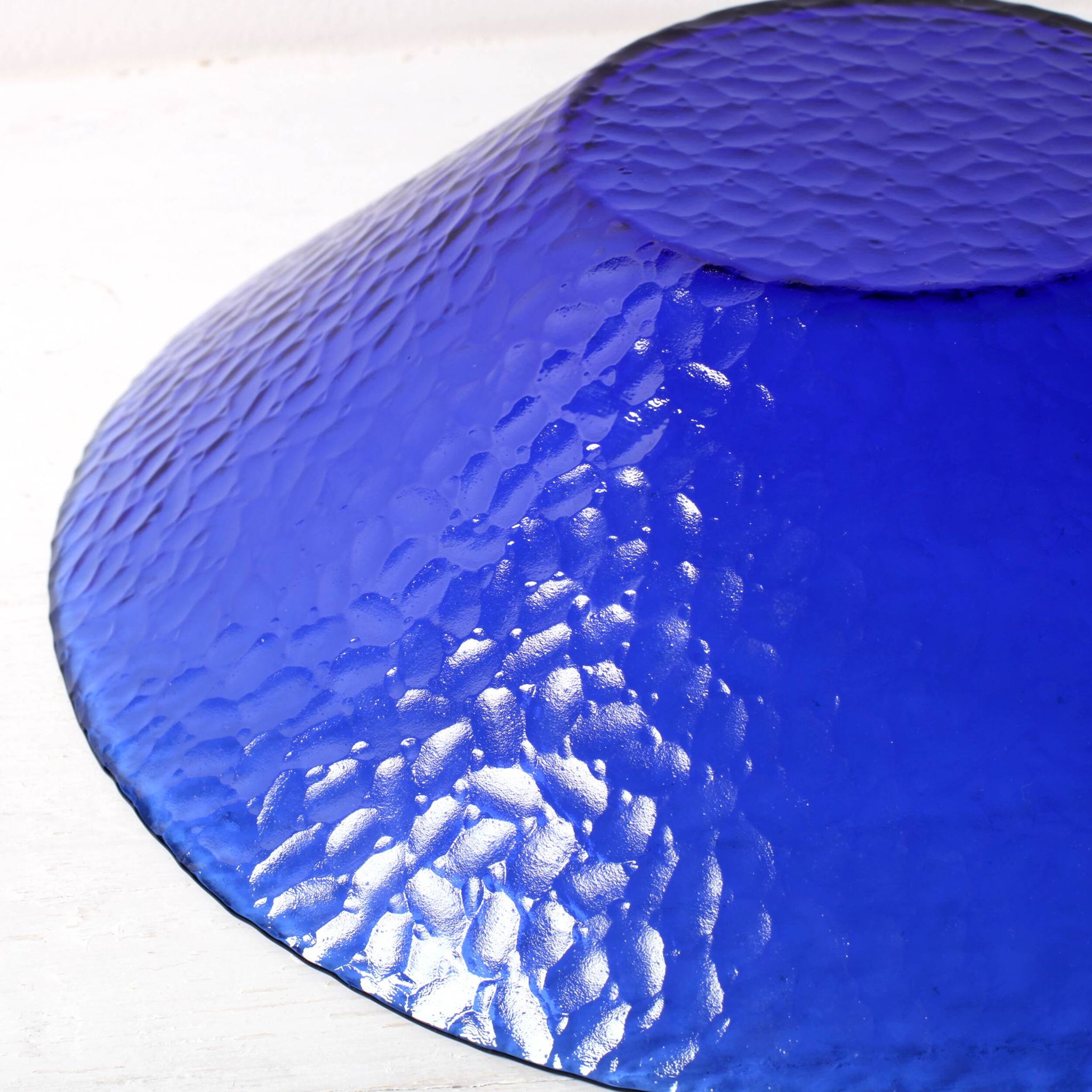 Mid-Century Cobalt Blue Glass Bowl: Large Arcoroc France Centerpiece