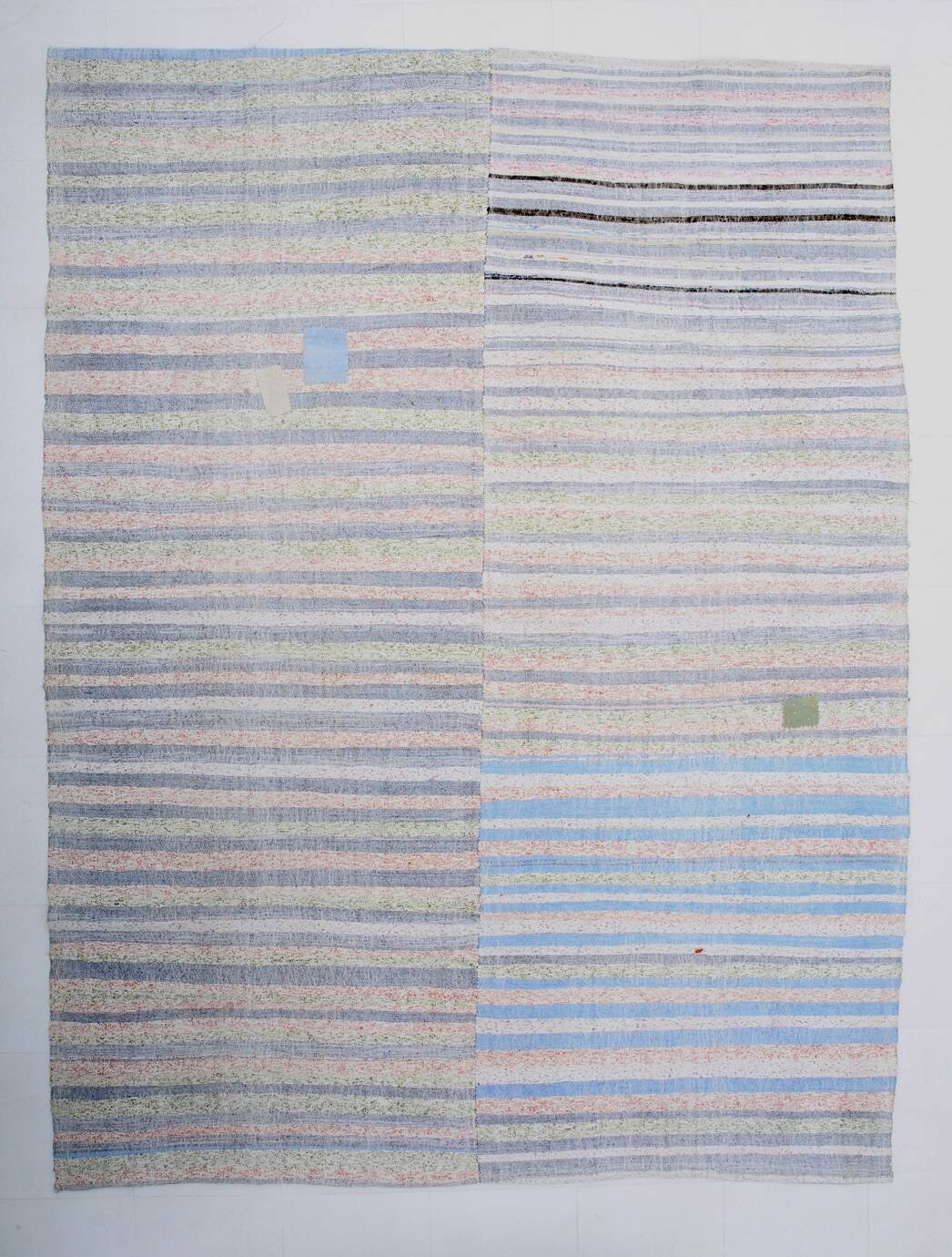 Light Blue & Off White Striped Kilim Rug, 230x310Cm