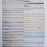 Light Blue & Off White Striped Kilim Rug, 230x310Cm