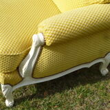 Set two chairs shabby chic fabric yellow