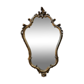 Très joli miroir ancien vintage doré