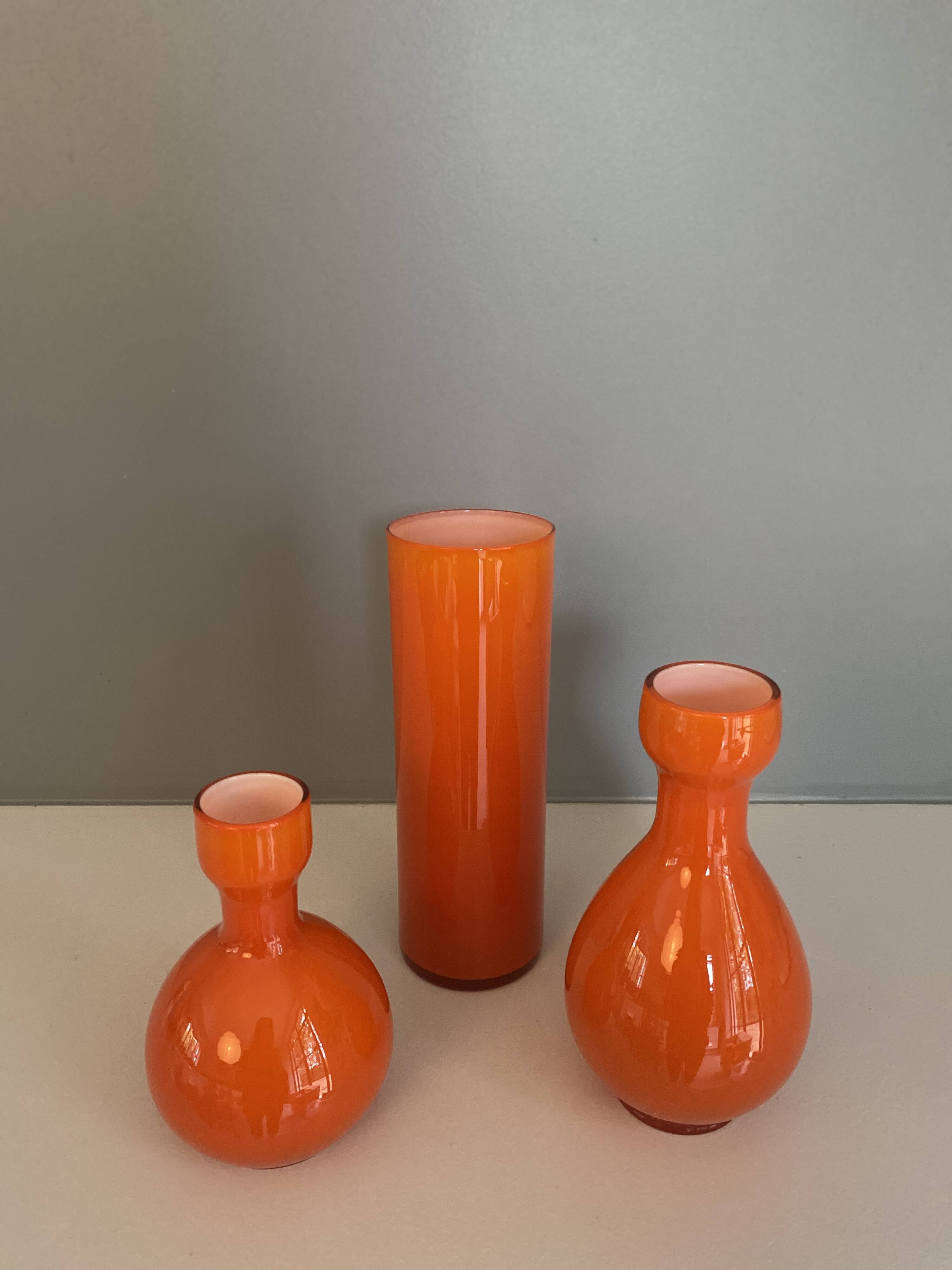 3 Swedish glass vases from the 70s