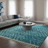 Handmade traditional beni ourain rug size 250 x 250 cm