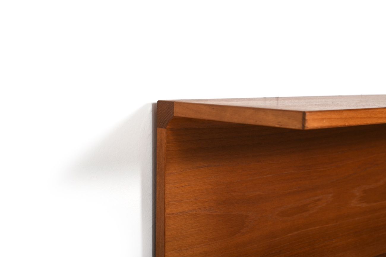 Pair teak wall shelves by Pedersen and Hansen 1960s