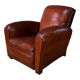 French, leather club chair, cuban lounge model circa 1940's