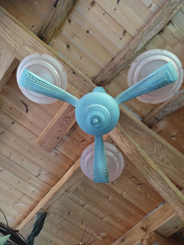 Chandelier support cast iron metal globe tulip pink glass DP 0822161