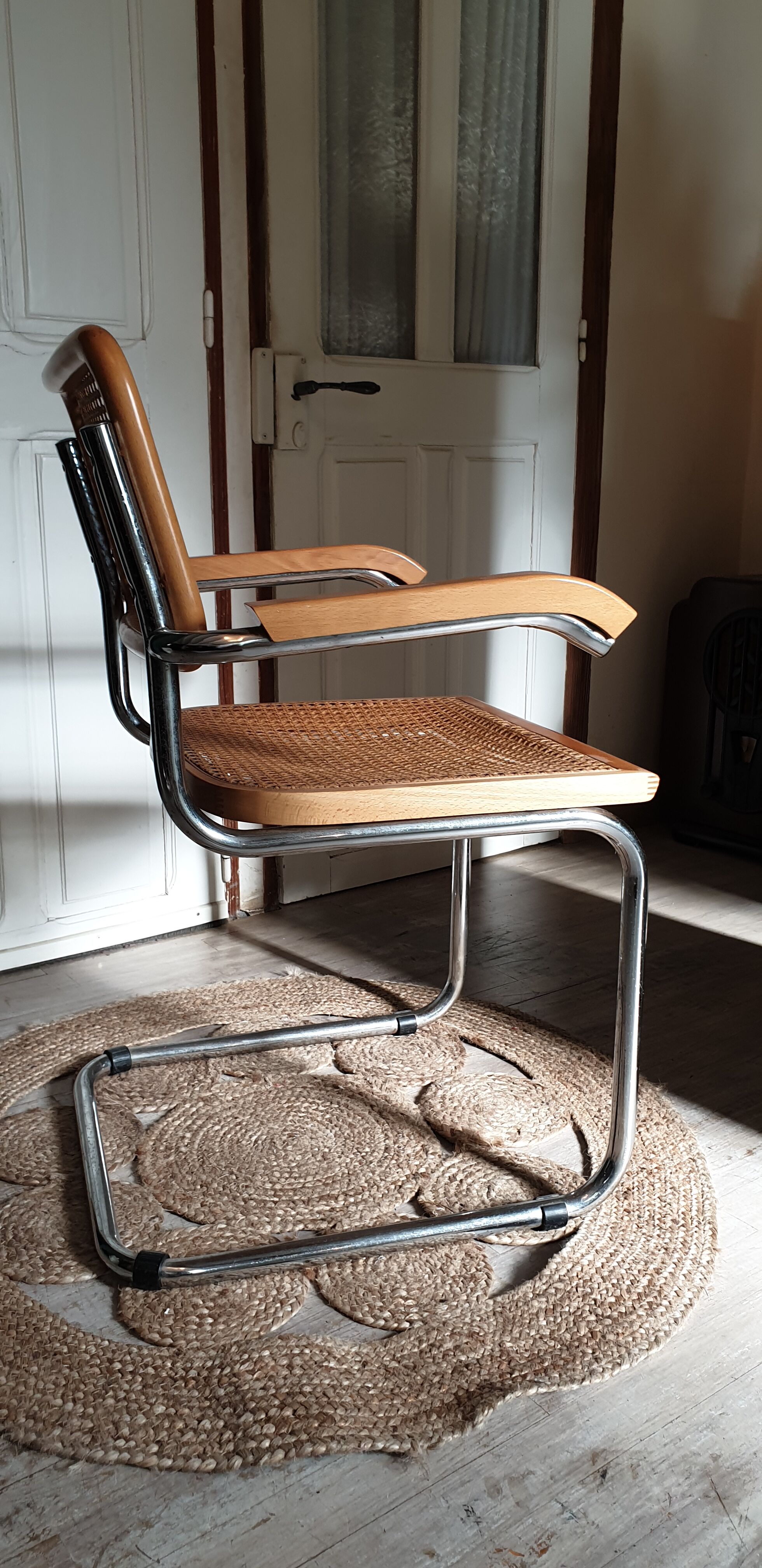 Chrome and cannage armchair Breuer