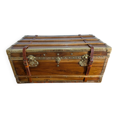 Lot de 2 malles de voyage en camphrier, fin XIXème