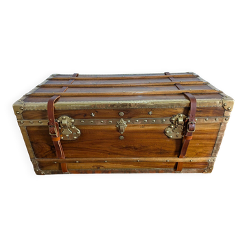 Set of 2 camphor wood travel trunks, late 19th century.
