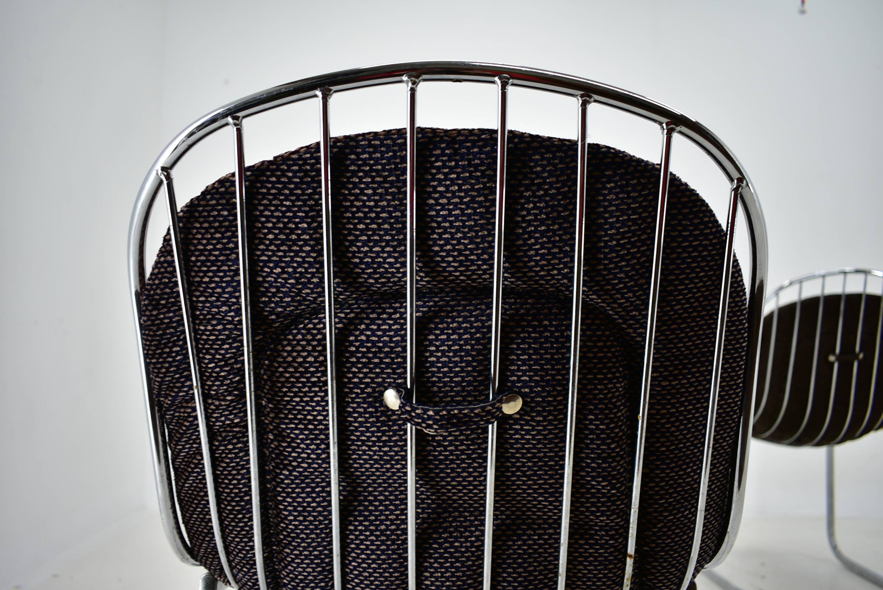 Set of four chrome dining chairs, italy, 1970s