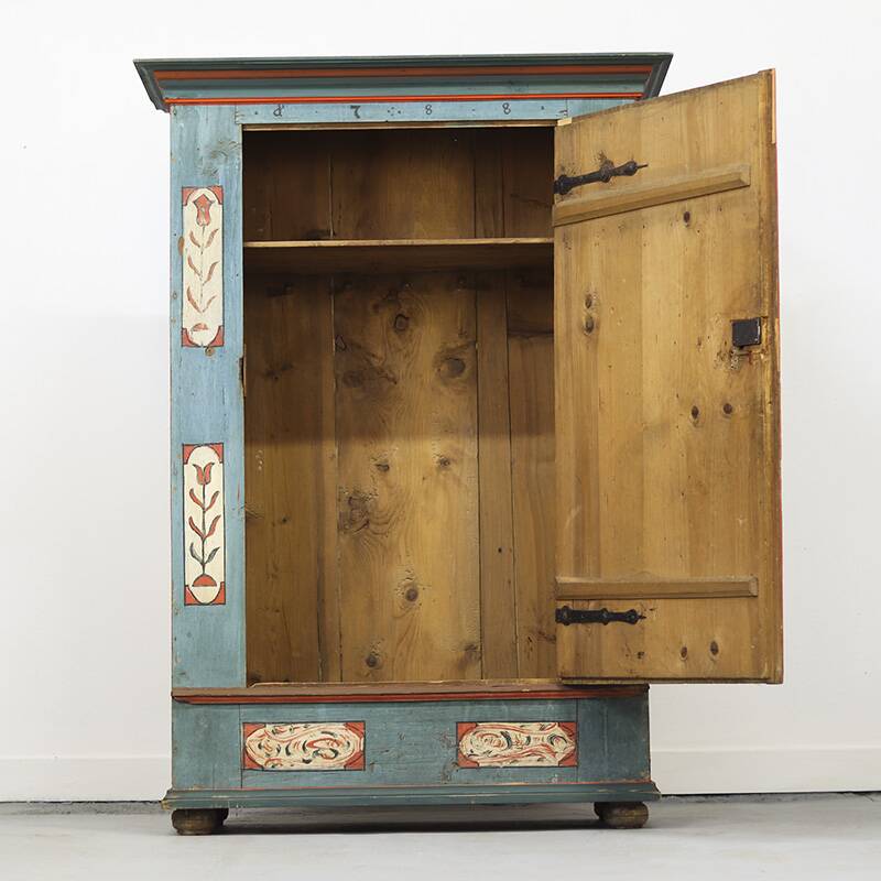 Painted Folk Art Bridal Cupboard