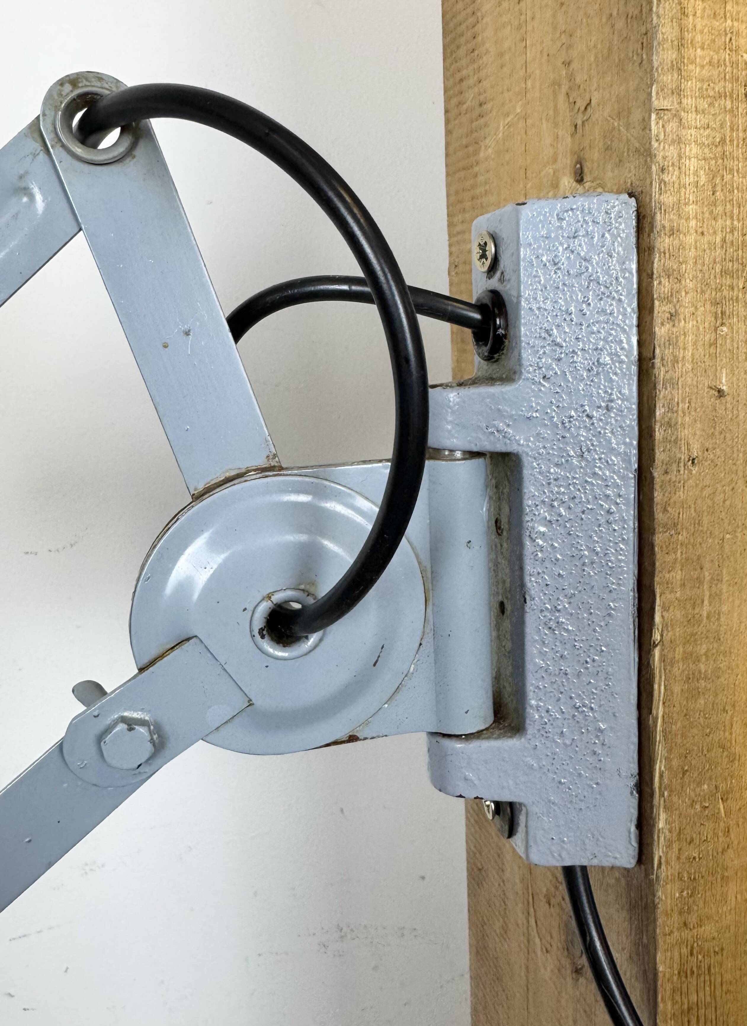 Grey Industrial Scissor Wall Lamp from Elektroinstala, 1960s