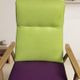 Pair of restored vintage armchairs, green and purple upholstery