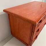 Maugrion rattan chest of drawers from the 60s/70s
