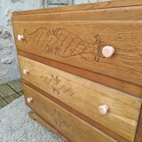Commode art déco en chêne sablée