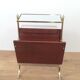 Neoclassical magazine rack in mahogany and brass