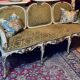 Antique Italian Baroque Louis XIV Lacquered and Parcel Gilt Sofa, 1600s
