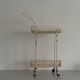 Bar cart or service table in white metal, 1960, France