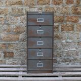 Patinated metal industrial filing cabinet – roneo
