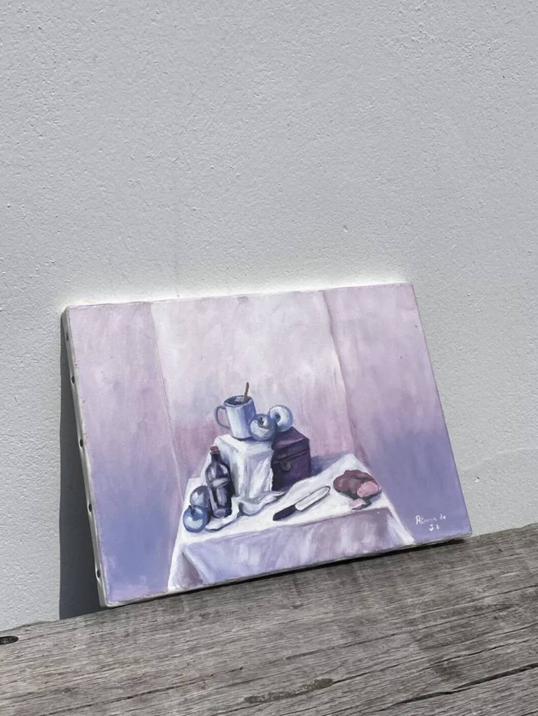 Painting of a still life oil on canvas