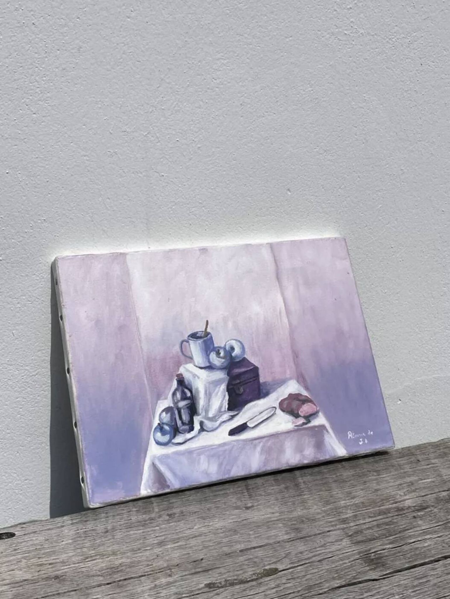 Painting of a still life oil on canvas