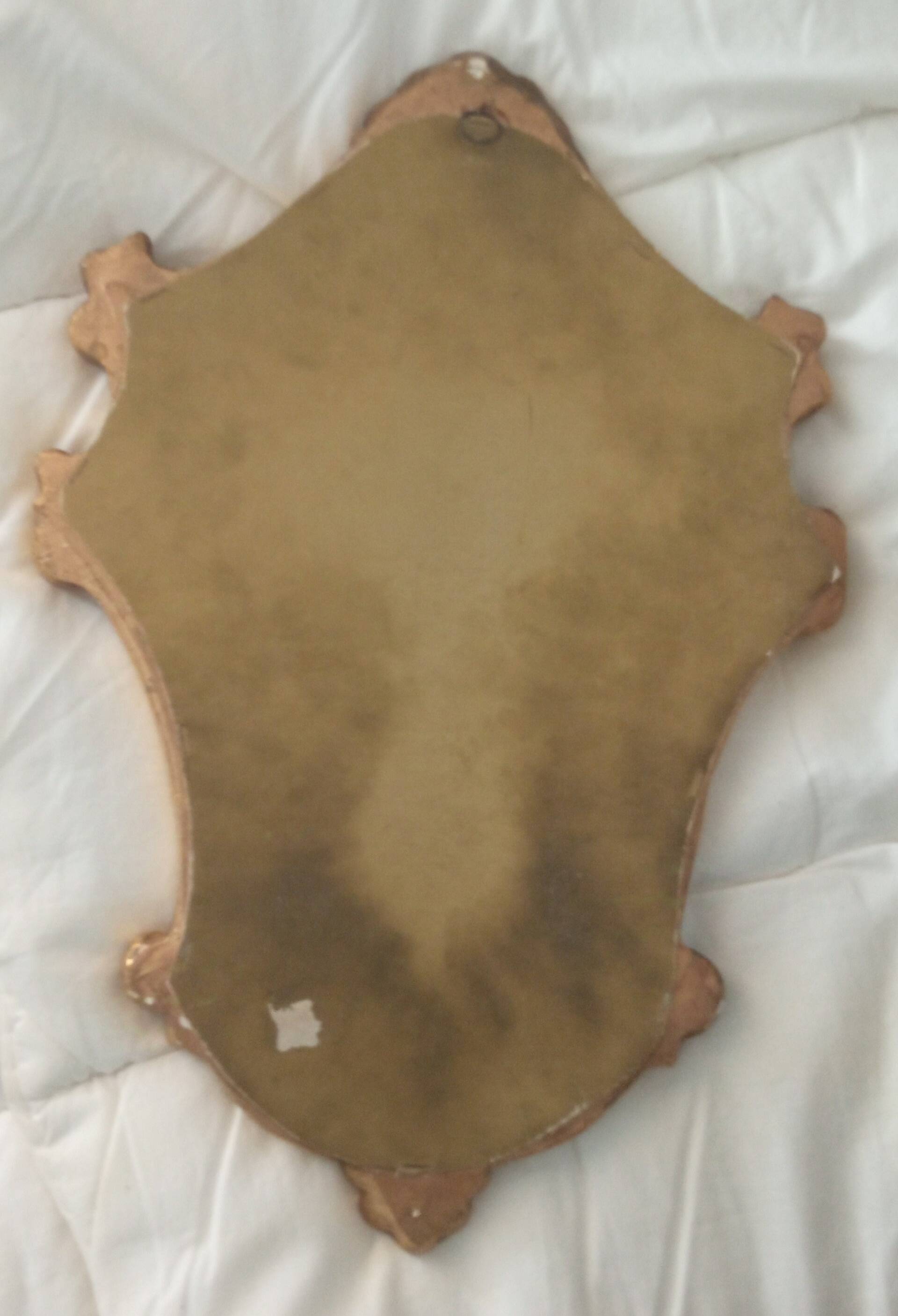 Antique shell mirror, gilded, Louis XV style