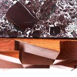 Contemporary Modern Pair of Sideboards in Wood and Burgundy Marble Top, Italy