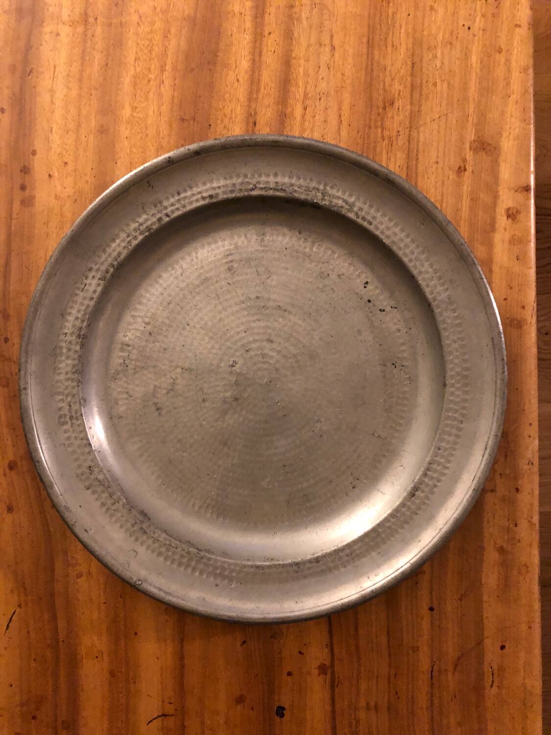 Antique pewter dish