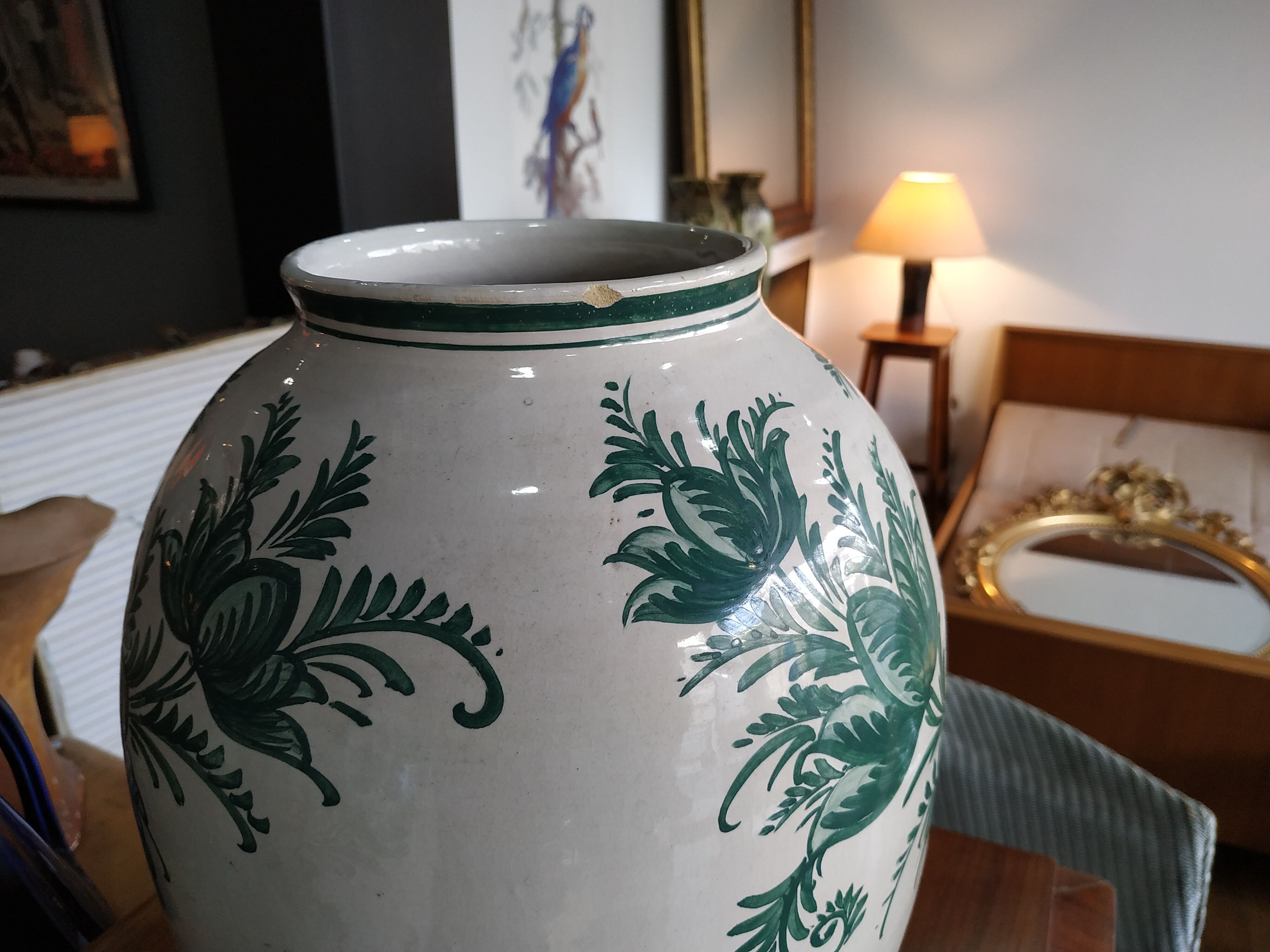 Pair of large vase earthenware Malicorne Tessier